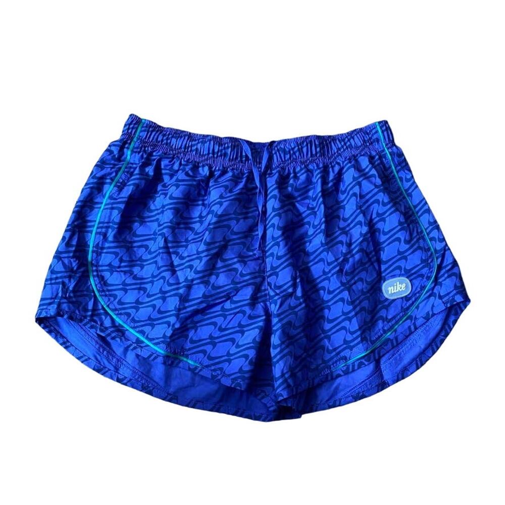 Nike Dri-Fit Running Shorts Lined Blue Drawstring Women's L 3"‎